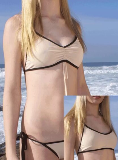 Adjustable scrunch bikini with ties string bottom